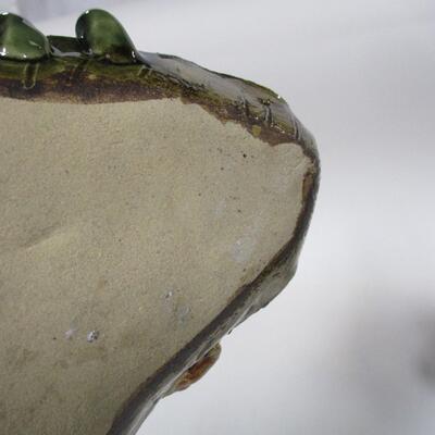 Decorative Leaf Platter With Frogs - Frog Basket