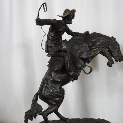 Frederic Remington Bronze Bronco Buster on Marble