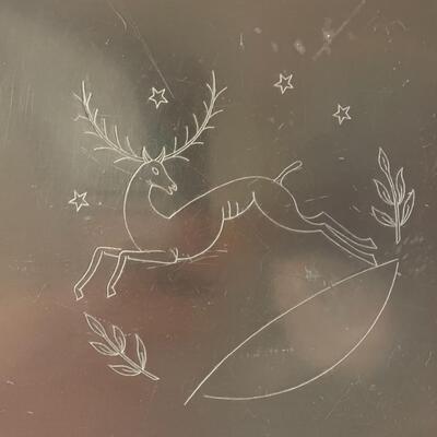 ST VINTAGE REINDEER ALUMINUM PLATE