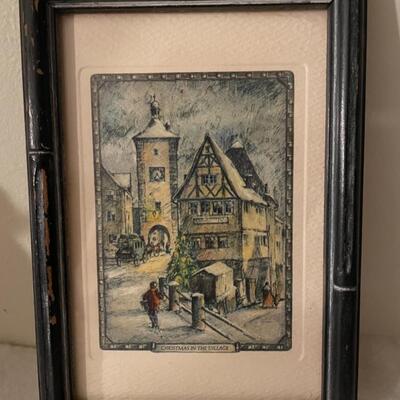 ST VINTAGE FRAMED WINTER SCENE