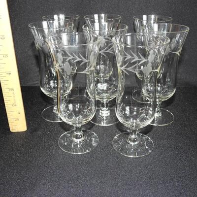 Vintage Etched Glass set