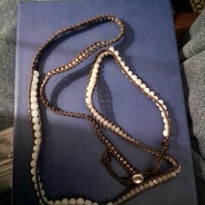 Dainty Leather, Stone & Pearl Belt