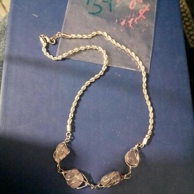 Silver & Rose Quartz Necklace