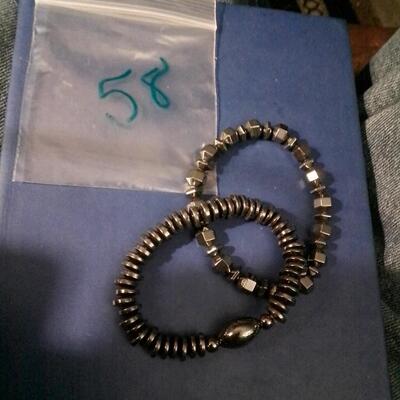 2pc Stretch Hematite Bracelets
