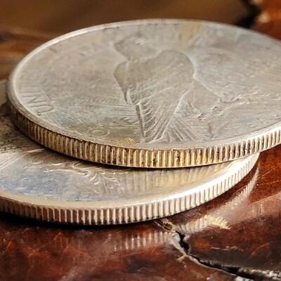 Lot 115: (2) 1923 Peace Dollar Coins 90% Silver