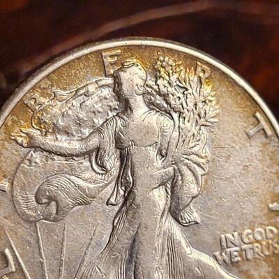 Lot 116: Antique 1922 Peace Dollar Coin + Vintage 1946 Liberty Walking Half Dollar