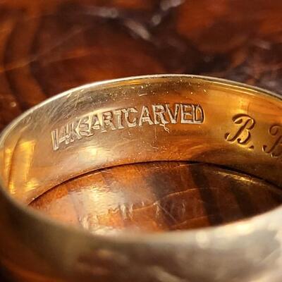 Lot 118: Vintage ARTCRAFT 14K Yellow Gold Mens Wedding Band Classic Style Size 9.75