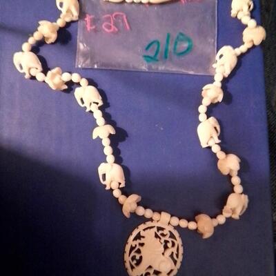 Hand carved Vintage bone necklace