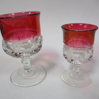 Kings Crown Thumbprint Glassware Ruby Red
