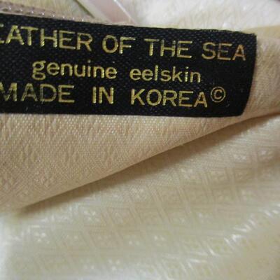 Vintage Purses - Leather Of the Sea Genuine Eelskin - Avon Polished Gold Evening Bag