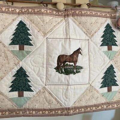 ST HORSE AND PINES HANDMADE WALL HANGING