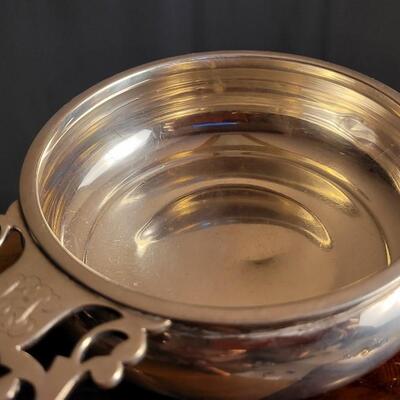 Lot 135: Vintage Sterling Silver W22 Serving Bowl with Fancy Monogrammed Handle
