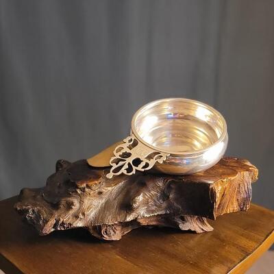 Lot 135: Vintage Sterling Silver W22 Serving Bowl with Fancy Monogrammed Handle