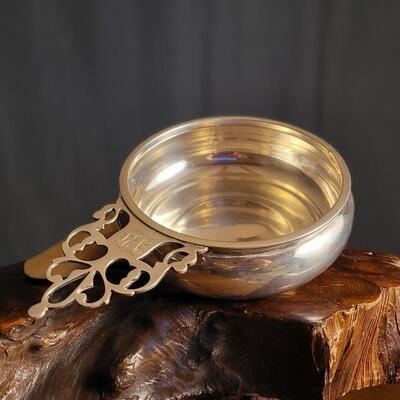 Lot 135: Vintage Sterling Silver W22 Serving Bowl with Fancy Monogrammed Handle