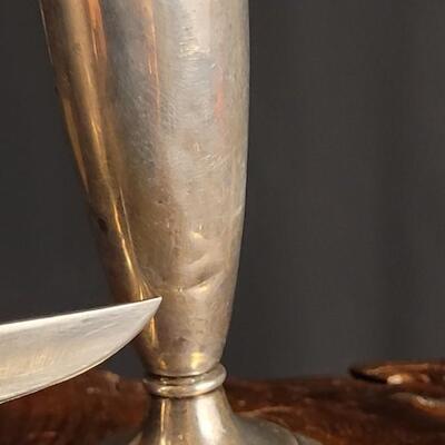 Lot 137: Vintage Sterling Silver Weighted Cement Salt and Pepper Shaker Set