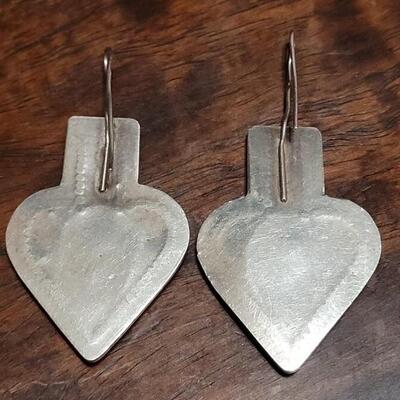Lot 139: Old Pawn Navajo Stamped Sterling and Turquoise Earrings