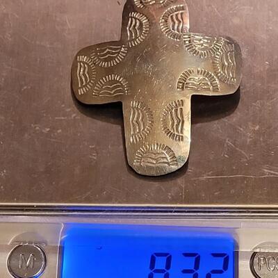 Lot 143: TAXCO Stamped Sterling Cross Pendant