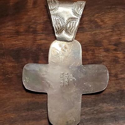 Lot 143: TAXCO Stamped Sterling Cross Pendant