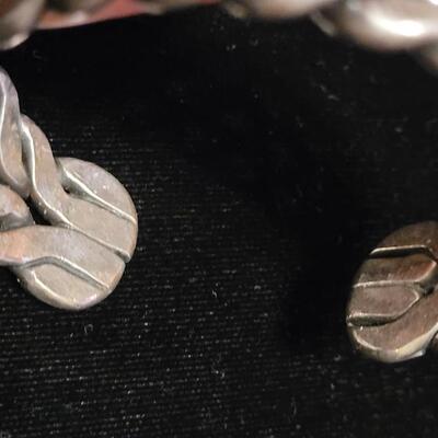 Lot 150: Old Pawn Navajo Braided Sterling Cuff