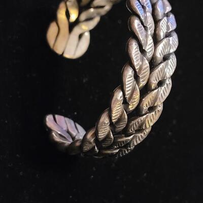Lot 150: Old Pawn Navajo Braided Sterling Cuff