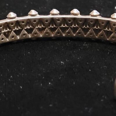 Lot 153: Navajo Sterling & Coral Stamped Cuff Bracelet