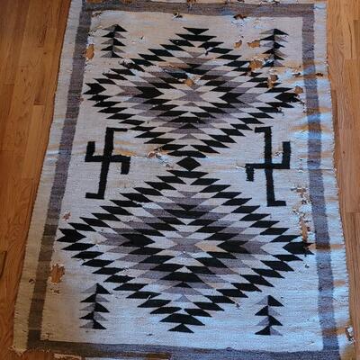 Lot 155: 1920's Navajo Whirling Log Blanket