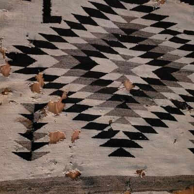 Lot 155: 1920's Navajo Whirling Log Blanket