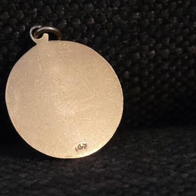 Lot 158: Vintage 14k Yellow Gold Sorority Medallion w/ Seed Pearl Accent