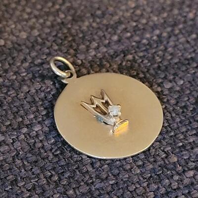 Lot 158: Vintage 14k Yellow Gold Sorority Medallion w/ Seed Pearl Accent