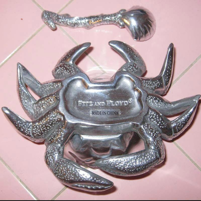 MS New Fitz Floyd Metal Serving Bowl Crab Melted Butter Serving Dish NEWFitz