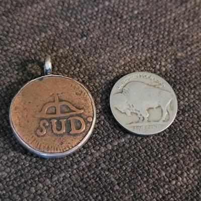 Lot 159: Antique 1813 Mexico OAXACA Insurgent Coin Pendant