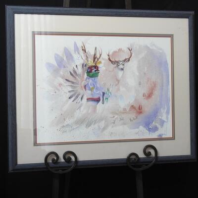 Deer & Hunter Watercolor Print