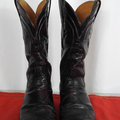 Pair of menâ€™s leather cowboy boots by Lucchese of San Antonio