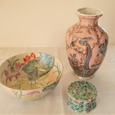 Lot #224  Decorative Asian-Style Lot - 3 pieces