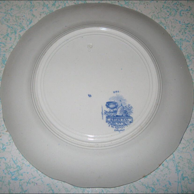 MS Antique Transferware Dinner Plate Oriental Pattern by Ridgways 1891 England