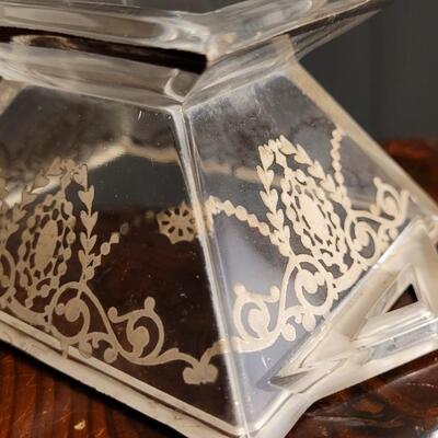 Lot 165: Antique HEISEY Sterling Silver Inlay Candy Dish