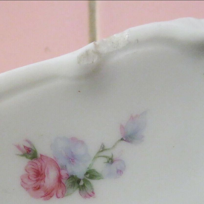 MS Antique Haviland France 16" Serving Platter Pink Roses Gold Trim