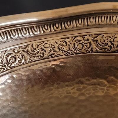 Lot 167: Vintage Sterling Silver Chased & Scalloped Edge Dish