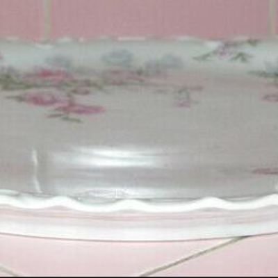 MS Antique Haviland Cake Serving Plate France Pink Roses Gold Trim
