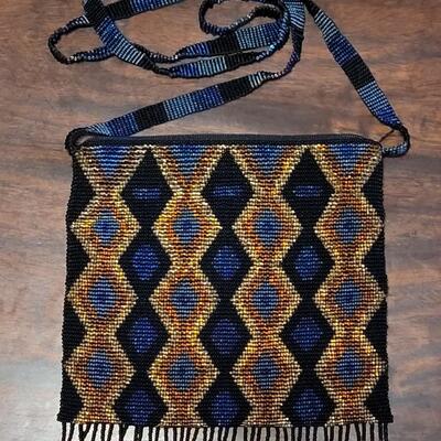 Lot 174: Multicolored Beaded Crossbody Bag