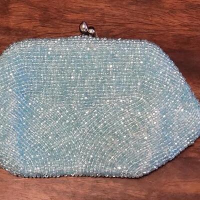Lot 178: (2) Vintage Handbags & a Coin Purse- 2 Beaded and 1 Black Fabric