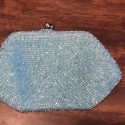 Lot 178: (2) Vintage Handbags & a Coin Purse- 2 Beaded and 1 Black Fabric