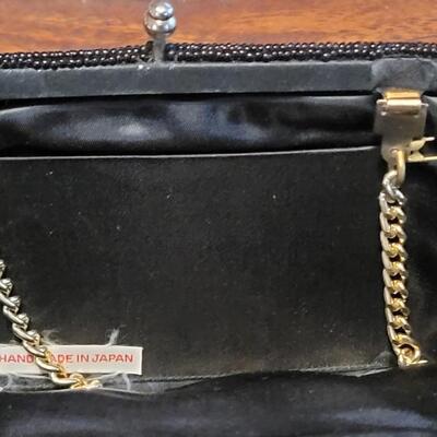 Lot 178: (2) Vintage Handbags & a Coin Purse- 2 Beaded and 1 Black Fabric
