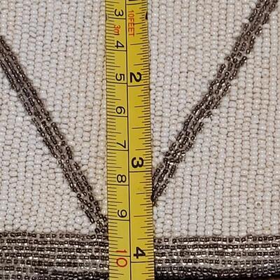 Lot 181: Vintage Art Deco Style White and Silver Beaded Bag