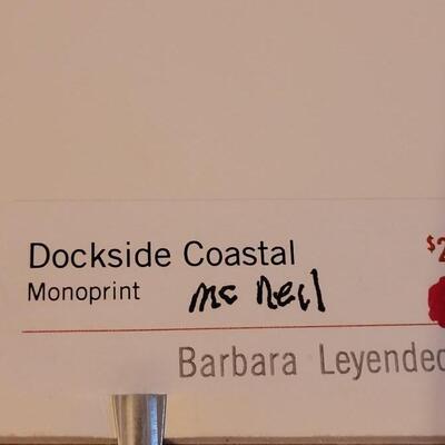 Lot 184: Original Monoprint Artwork "Dockside Coastal" by BARBARA LEYENDECKER