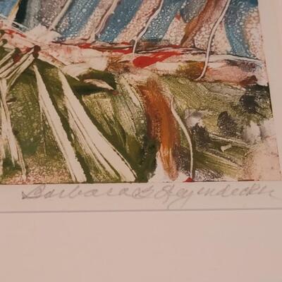 Lot 184: Original Monoprint Artwork "Dockside Coastal" by BARBARA LEYENDECKER