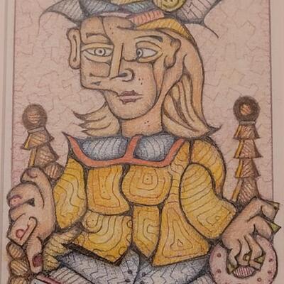 Lot 188: Original Artwork "Picasso Woman with Krispy Kreme" by BILL AMUNDSON