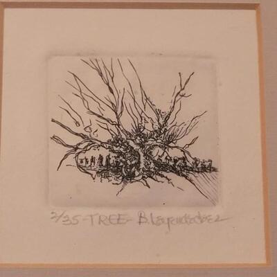 Lot 194: Original Etching Artwork " Tree" by BARBARA LEYENDECKER