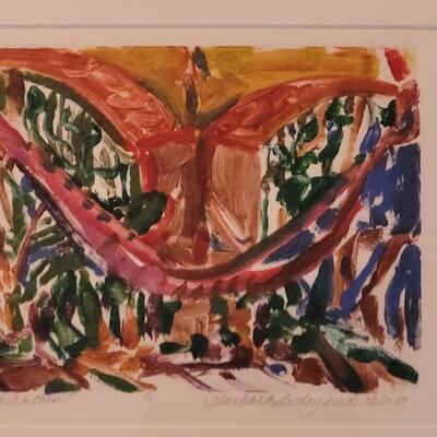 Lot 196: Original Monotype Artwork "Traveled Arches" by BARBARA LEYENDECKER