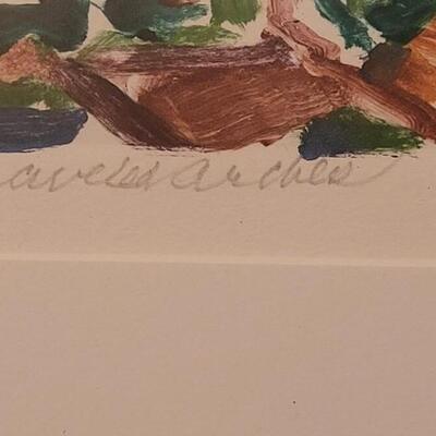 Lot 196: Original Monotype Artwork "Traveled Arches" by BARBARA LEYENDECKER